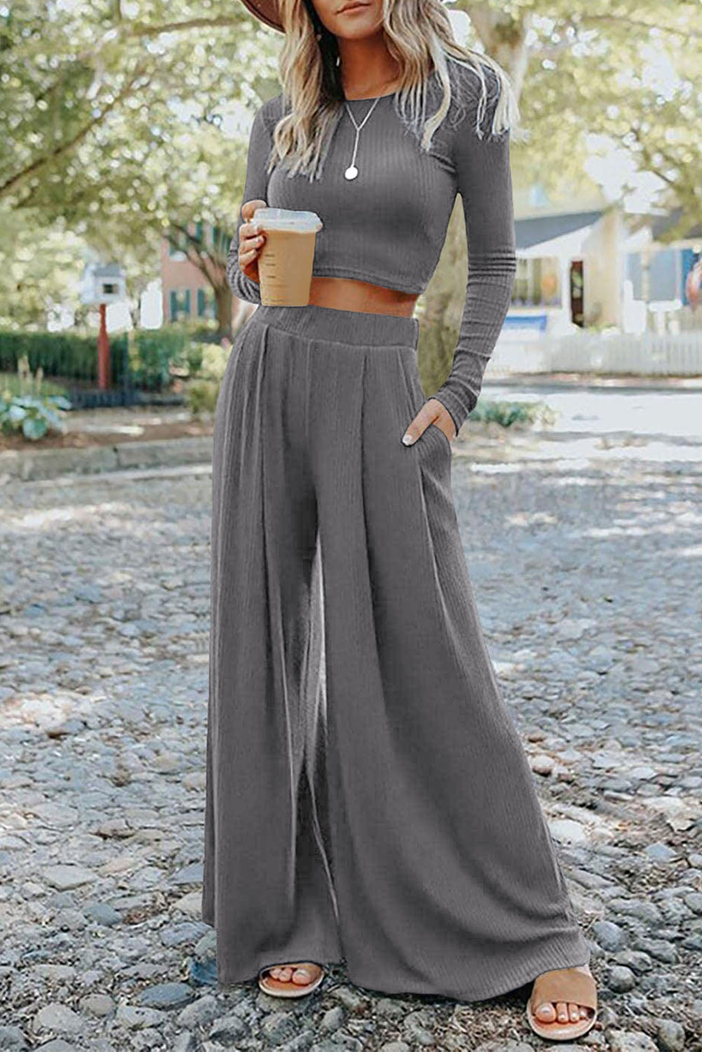 Two Piece Wide leg lounge Set