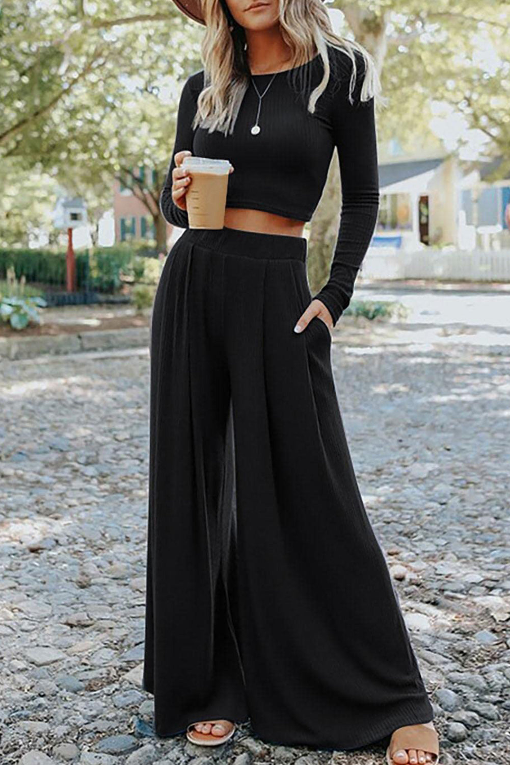 Two Piece Wide leg lounge Set