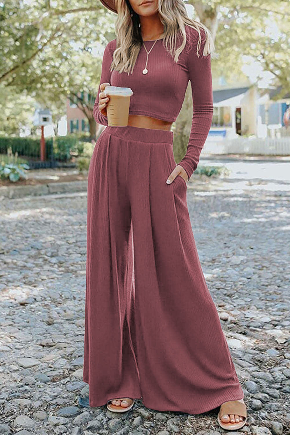 Two Piece Wide leg lounge Set