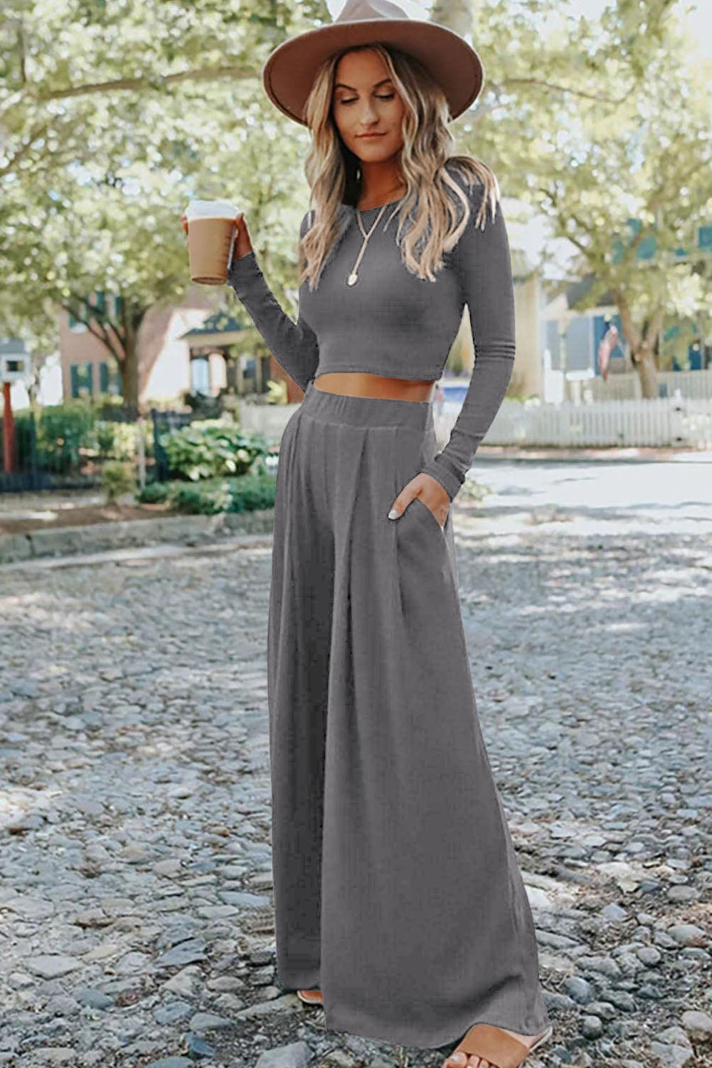 Two Piece Wide leg lounge Set